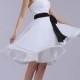 A-line Strapless Chiffon Knee-length Sashes/Ribbons Prom Dresses