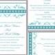 DIY Wedding Invitation Template Set Editable Word File Instant Download Printable Invitation Floral Wedding Invitation Blue Invitations