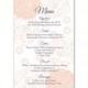 Wedding Menu Template DIY Menu Card Template Editable Word File Instant Download Peach Menu Floral Menu Template Rose Printable Menu 4x7inch