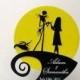 Personalized Wedding Cake Topper -The Nightmare Before Christmas with engraved names and Wedding date