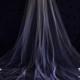 White, ivory or Diamond white Bridal Wedding Cathedral veil with Swarovski crystals and pencil edge