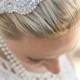Wedding Satin HEADBAND Bridal Sash Belt Hair Facinator  Belt Pearls & CRYSTALS Vintage Style. Victorian Style, Satin Ribbon