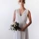 Chiffon sheer maxi ivory gown, Bridal dress with short sleeves , Curvy figure wedding dress