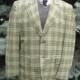 1970's Mens Olive Green Plaid Retro Blazer/ Sport Coat/ Hipster/ Mid Century By Marx Haas Clothing  Size M