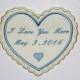 Personalized Wedding Dress Label  heart White Satin by Natalia Sabins Custom Embroidered