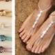 Swarovski Barefoot Sandals, bride foot jewelry, beach wedding shoes, wedding sandals, crystal barefoot sandal, bridesmaid gift, custom color
