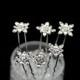 Set of 6 clear Crystal  bridal Hair Pins