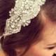 Rhinestone and pearl beaded hair piece / AS SEEN in The Not Wedding / Ivory lace / Boho