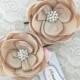 Champagne Bridal Hair Piece. Champagne Flower Set of 2. Bridal Hair Accessory.