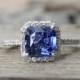 GIA Certified 2.36 Cts. Cushion Cornflower Blue Sapphire Diamond Engagement Ring In 14K White Gold