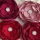 Red Burgundy Pink Floral Fascinators Silk Flower Hair Clip - Bridal Bridesmaids - Valentines Gift - Many Colors