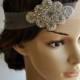 The Great Gatsby Crystal Rhinestone Bridal 1920s Veil tulle Headband Headpiece, Wedding, Art Deco Bridal Rhinestone Tulle prom Headband,