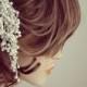 Wedding Hair Comb for Veil, Bridal Hair Accessories, Bridal Pearl Headpiece, Rhinestone Pearl Hair Wine, Pearls Dangle on Bridal Bun