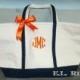 Personalized Large Canvas Boat Tote  Bridesmaid Gift Set of 9