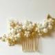 Ivory and Gold Bridal Hair Comb Delicate Hair comb Style HC07