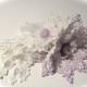Lace Bridal Hairpiece Victorian Headpiece White & Lavender Hair Comb