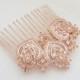 Rose Gold Wedding headpiece, Rose Gold hair comb, Champagne crystal hair comb, Vintage style hair comb, Bridal hair comb, EMMA headpiece
