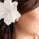 Magnolia Flower Hair Clip - Ivory - Lace - Bridal Hair Clip - Wedding Hair Clip - Fabric Hair Flower
