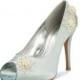 Something Blue Daisy Wedding Shoe, Floral Lace Bridal Heel, Blue Glitter Bridal Shoe, Daisy Lace Wedding Shoe