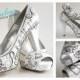 Tie The Knot Wedding Custom Shoes, Nautical Hand Painted Wedding Shoe, Custom Hand painted High Heels