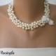 Handmade Weddings Glass Pearl Necklace brides bridesmaids gift  special occasion
