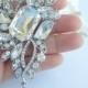 VanessaJewel Wedding 4.33 Inch Silver-tone Clear Rhinestone Crystal Drop Flower Bridal Brooch Bridesmaid Jewelry BP04741C9