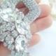 Wedding Jewelry 3.35 Inch Silver-tone Clear Rhinestone Crystal Flower Brooch Pendant Bridal Brooch Wedding Deco BP06032C1