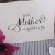 Wedding Card, To My Mother on my wedding day, Wedding Cards (1) Card