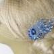 Birdcage Veil  and a Blue  Bridal Hair Comb (2 Items),Headpieces,Bridal Comb ,Wedding comb,bridal headpieces,hair accessories