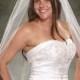 Fingertip Wedding Veil Pencil Edge One Layer Ivory Bridal Veil 36 Inch White Tulle Veil