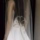 Sheer Wedding Veil Hip Lenght Cut Edge  CE36X50