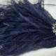 Bridal hair accessories/ wedding hair accessories/ New handmade 1920s inspired navy blue feather fascinator