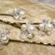 Ivory Pearl Bridal Hair Pins With Swarovski Crystals - Set of 5,  Bridal Hair Pins, Bridal Wedding Hair Pins, Flower Girl Hair Pins