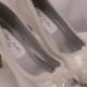 White Wedding Shoes Iridescent color embellished