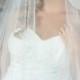 Ready to Wear, Zinnia Drop Veil - Eyelash Lace Veil - Bridal Veil - Wedding Veil - Double Tier Veil - Folded Mantilla Veil
