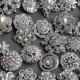 10 Large Assorted Rhinestone Button Brooch Embellishment Pearl Crystal Wedding Broach Bouquet Cake Hair Comb BT165