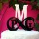 Acrylic Infinity and 3 Initials Personalized Monogram Letter Custom Wedding Cake Topper
