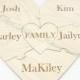 Custom Family Wooden Heart Puzzle - Family Unity Puzzle - Pregnancy Puzzle - Wedding Announcement Puzzle - Baby Reveal - 6 PC - Engraved