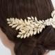 Grecian Headpiece Large Leaf Head Piece Gold Leaves Back Comb Laurel Hair Comb Matt Gold Wedding Hair Accessories ABELLA LARGE COMB