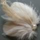 Wedding Hair Piece Bridal Hair Accessory Bride Feather Fascinator, Feather Hair Piece, ivory nude blush hair clip