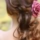 Bridesmaids Hair Clip Rose - Bridesmaids Hair Accessory - Burgundy, Magenta, Cream Rose, Orange