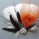 Halloween Wedding Hair Clip Orange Clips Feather Hair Accessory Fascinator Bridal