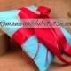 Romantic Satin Elite Ring Bearer Pillow...You Choose the Colors...Buy One Get One Half Off...shown in turquoise/red 