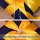 Romantic Satin Elite Ring Bearer Pillow...You Choose the Colors...SET OF 2...shown in navy blue/yellow gold