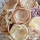 Champagne Wedding bouquet, Blush and dusty rose bridal bouquet, fabric flower bouquet with blush, rose, champagne, ivory and rose