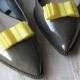 Yellow shoe clips Yellow shoe bows Yellow wedding accessory Yellow bridesmaids shoes Wedding shoes Yellow bridal Yellow bridal accessories