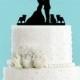 Custom Couple Kissing with Your Choice of Multiple Dogs or Cats Acrylic Wedding Cake Topper