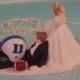 College Sports Lover Football Fans Duke Blue Devils University Groom Favorite Team Wedding Cake topper Custom Personalized Weddings -2