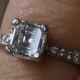 Asscher Cut Square Diamond Engagement Ring 1 ct Solitaire Platinum Art Deco 20s Style VS1 H Color Pave Accent Antique Look Vintage Wedding