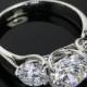 Platinum "Butterflies" 3 Stone Engagement Ring (Setting Only)